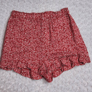 Copper Key Red and White Floral Setting Shorts XL NWT (4198)